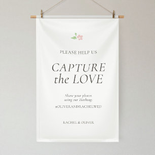White   Capture the Love Wedding Table Top  Banner