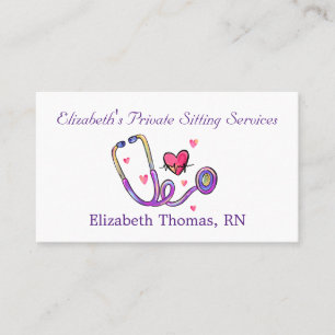 White "Care" Private Sitting Business Card