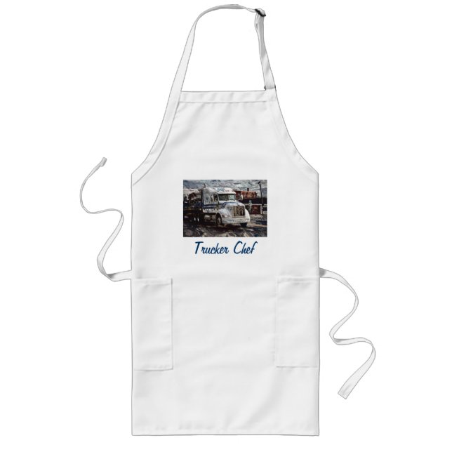 WHITE CARGO LORRY TRUCKERS Fun BBQ Apron (Front)