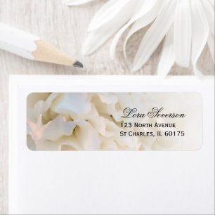 White Carnation Floral Return Address