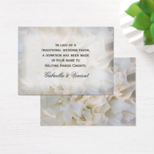 White Carnation Floral Wedding Charity Card