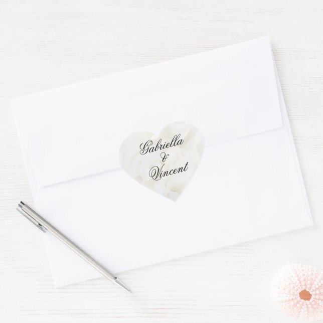 White Carnation Flower Wedding Envelope Seals (Envelope)