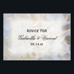 White Carnations Floral Wedding Advice Cards<br><div class="desc">Have your guests share their words of wisdom with the newlywed couple with the elegant White Carnation Floral Wedding Advice Cards. Personalize them with the names of the bride and groom and their marriage ceremony date. These classy custom flowery marriage advice cards feature a digitally painted close up floral photograph...</div>