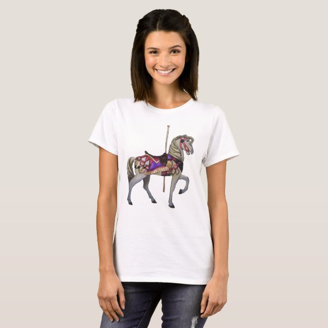 White Carousel Horse T-Shirt (Front Full)