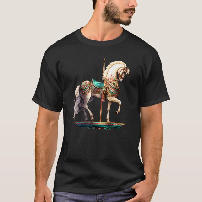 White Carousel Horse T-Shirt (Front)