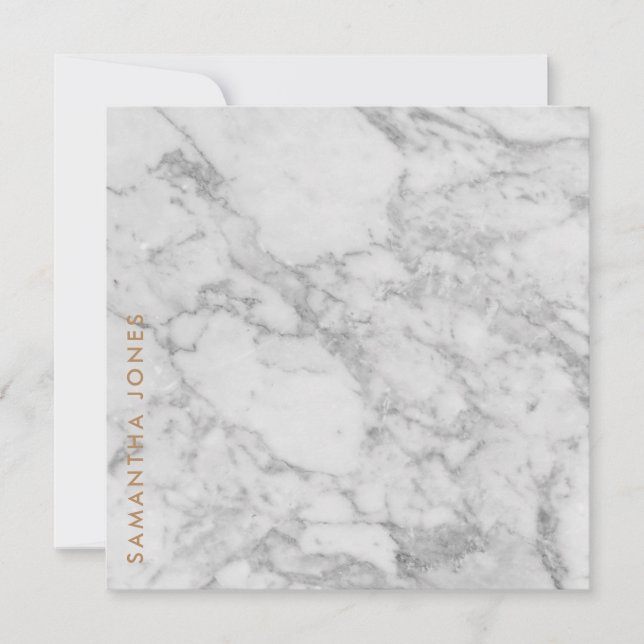 White Carrara Marble Gold Classic Personalized (Front)