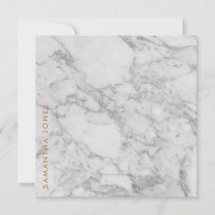 White Carrara Marble Gold Classic Personalized