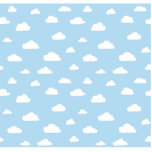 White Cartoon Clouds on Light Blue Background Patt Photo Sculpture Button<br><div class="desc">White cartoon clouds on light blue background pattern</div>
