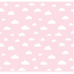 White Cartoon Clouds on Pink Background Pattern Photo Sculpture Button<br><div class="desc">White cartoon clouds on pink background pattern</div>