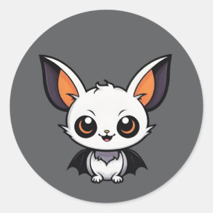 White Cartoon Halloween Vampire Bat Stickers