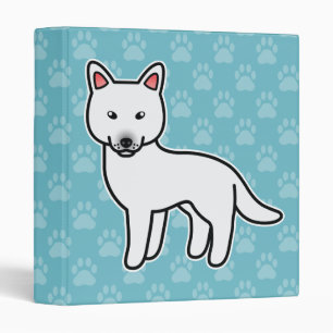 White Cartoon Siberian Husky Binder