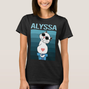 White Cat - Alyssa Name T-Shirt