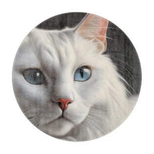 White Cat Cutting Board