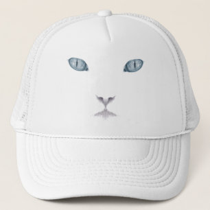 White Cat Face Trucker Hat