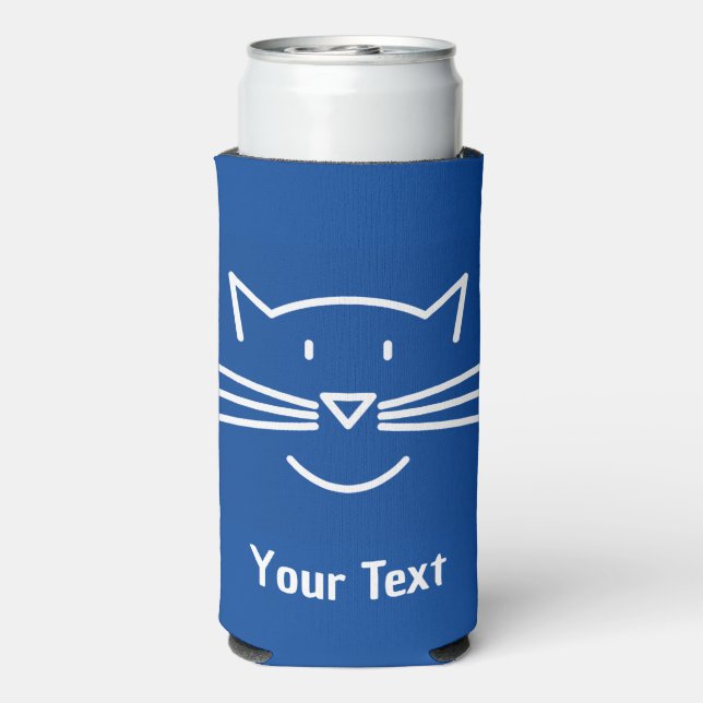 White Cat Face Whiskers Seltzer Can Cooler (Seltzer Back)
