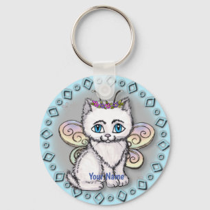 White Cat Fairy Keychain