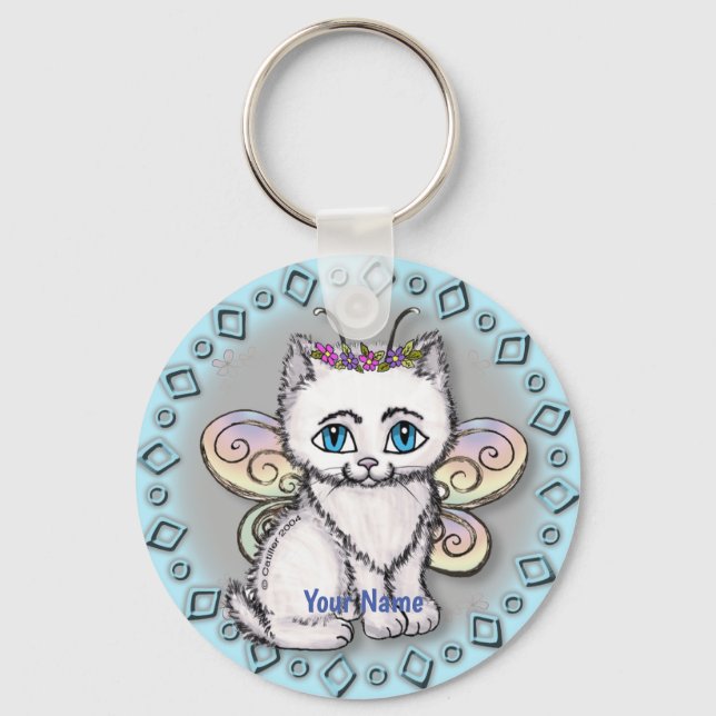 White Cat Fairy Keychain (Front)
