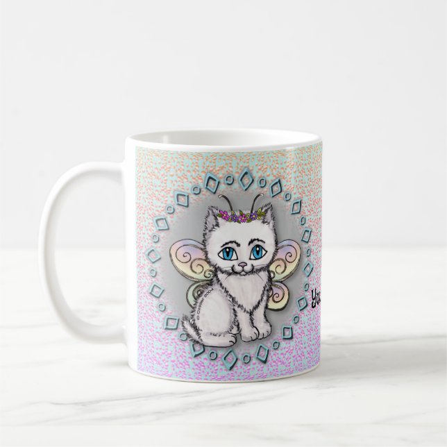 White Cat Fairy  mug  (Left)