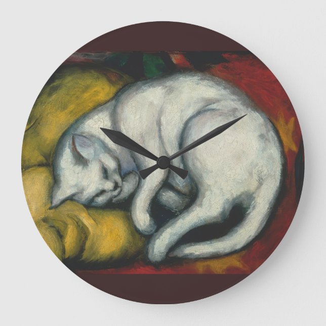White Cat, Franz Marc  Large Clock (Front)