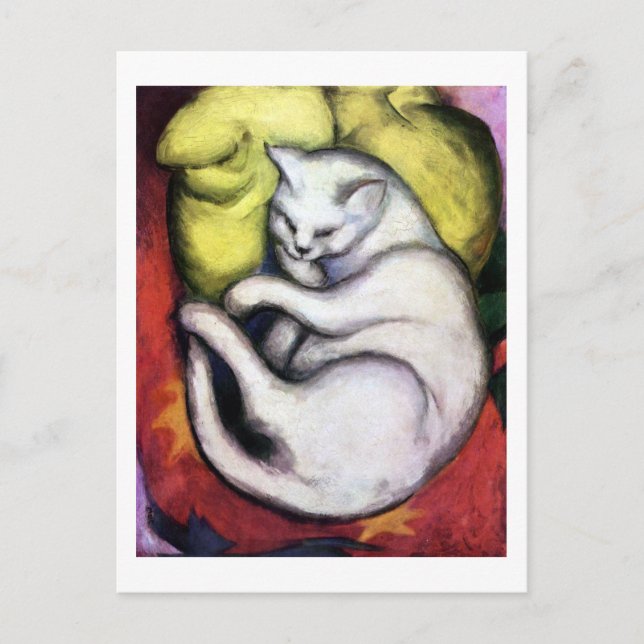 White cat, Franz Marc Postcard (Front)