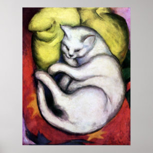 White cat, Franz Marc Poster