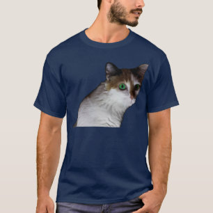 white cat green eyes T-Shirt