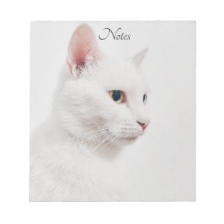 White Cat Kitty Notepad