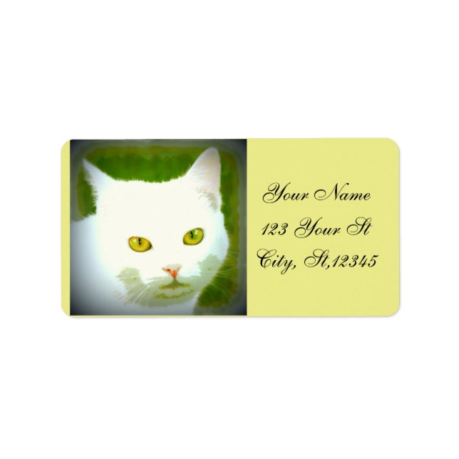 white cat label (Front)