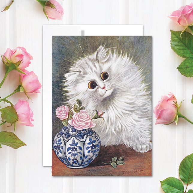 White Cat Louis Wain  Card (Creator Uploaded)