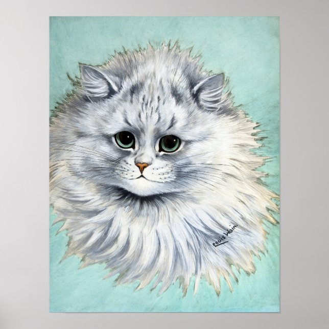 White Cat, Louis Wain Poster (Front)