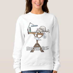 White Cat Mischief Maker   Sweatshirt