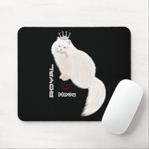 White cat mouse pad