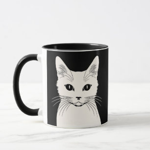White cat mug
