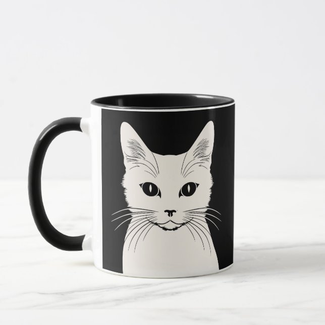 White cat mug (Left)