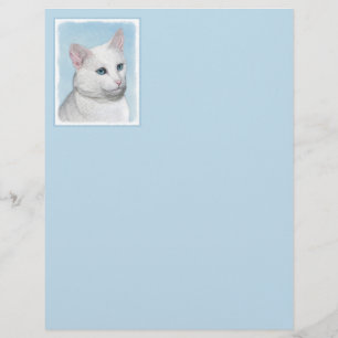 White Cat Painting - Cute Original Cat Art