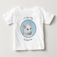 White Cat Painting - Cute Original Cat Art