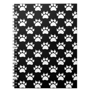 White Cat Paws And Claws Pattern Print Notebook