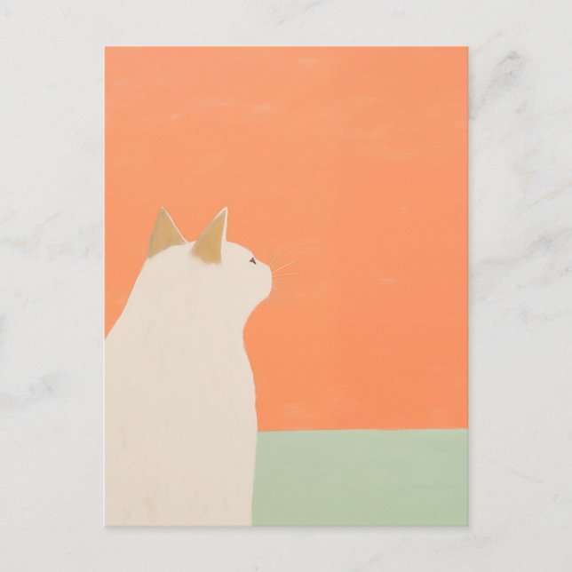 White Cat Postcard (Front)