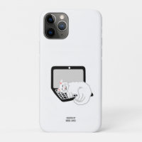 White Cat Sleeping On Laptop Apple iPhone 11 Pro
