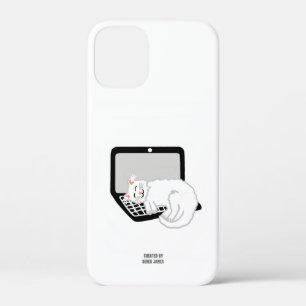 White Cat Sleeping On Laptop Apple iPhone 12 Mini  Case