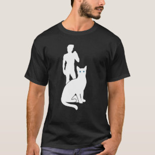White Cat Travel Silhouette David by Michaelangelo T-Shirt