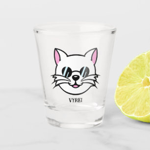White Cat Wearing Black Glasses / Sunglasses