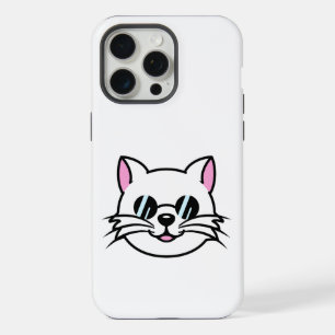 White Cat Wearing Black Glasses / Sunglasses iPhone 15 Pro Max Case