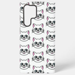 White Cat Wearing Black Glasses / Sunglasses Samsung Galaxy Case