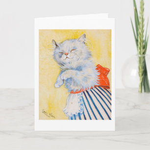 White Cat with Apron, Louis Wain Card