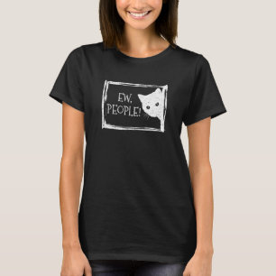 White Cat Womens Ew People Meowy Cat Love T-Shirt