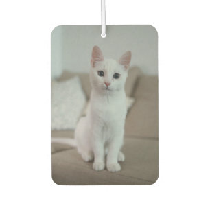 White cat Zazzle_Growshop. Air Freshener