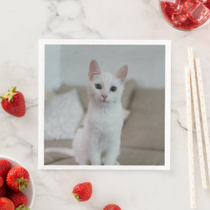 White cat Zazzle_Growshop. Napkin
