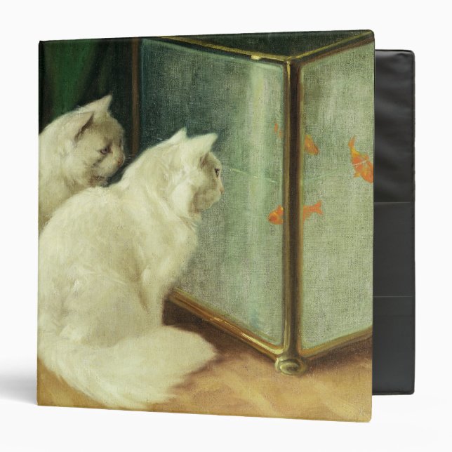 White Cats Watching Goldfish Binder (Front/Inside)