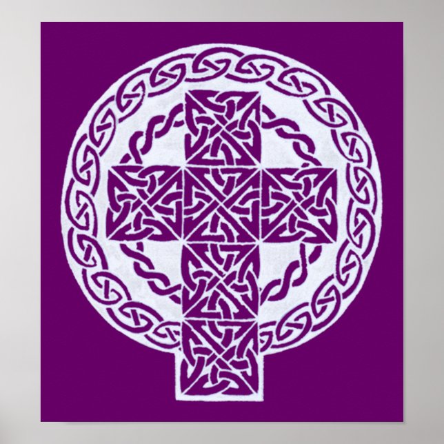 White Celtic Cross print (Front)